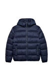 Erkek Kapüşonlu Şişme Mont - Lacivert | XL
