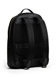 Tommy Hilfiger Suni Deri + Geri Dönüştürülmüş Polyester Siyah Erkek Sırt Çantası TH BUSINESS LEATHER BACKPACK