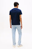 Erkek Logo Baskılı Kısa Kollu Tişört – Lacivert | XS