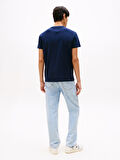 TOMMY HILFIGER Erkek Marka Logolu Bisiklet Yakalı Pamuklu Lacivert T-Shirt DM0DM21978 C1G