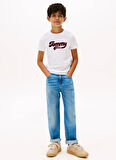 Tommy Hilfiger Baskılı Beyaz Erkek Çocuk T-Shirt KB0KB10118YBR
