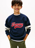 Tommy Hilfiger Baskılı Erkek Çocuk Lacivert Sweatshırt KB0KB09985C1G