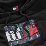 TOMMY HILFIGER Erkek Marka Logolu Kapüşonlu Şık Görünüşlü Siyah Sweatshirt DM0DM22092 BDS