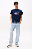 Erkek Slim Fit Grafik Baskılı T-Shirt - Lacivert | S