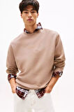 Erkek Rahat Kalıp Waffle Dokulu Sweatshirt - Bej | XL