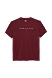Erkek Bisiklet Yaka Logo Baskılı T-Shirt - Bordo | M