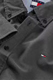 Erkek Regular Fit Düğmeli Yaka Oxford Gömlek - Siyah | XS