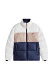 Tommy Hilfiger TJM Alaska Kuş Tüyü Renk Bloklu Şişme Erkek Beyaz Ceket DM0DM22117YBL