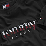 TOMMY HILFIGER Erkek Marka Logolu Bisiklet Yakalı Pamuklu Siyah T-Shirt DM0DM21978 BDS
