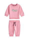 Tommy Hilfiger Baskılı Pembe Bebek Eşofman Takımı KN0KN02109THC