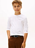 Tommy Hilfiger Nakışlı Beyaz Erkek Çocuk T-Shirt KS0KS00655YBR