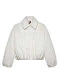 Tommy Hilfiger TJW Suni Kürk Kadın Beyaz Ceket DW0DW21669YBH