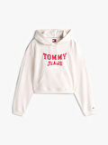 Tommy Jeans TJW Kutu Kesim Kısa Kolej Stili Kadın Kazak DW0DW21598YBH