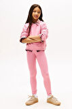 Kız Çocuk Relaxed Fit Mini Crop Sweatshirt ve Tayt Takımı - Pembe | 10 Yaş