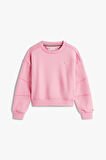 Kız Çocuk Relaxed Fit Mini Crop Sweatshirt ve Tayt Takımı - Pembe | 10 Yaş
