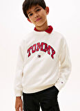 Tommy Hilfiger Baskılı Erkek Çocuk Ekru Sweatshırt KB0KB09899YA8