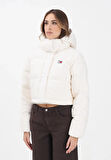 Tommy Hilfiger TJW Alaska Grid Kısa Kuş Tüyü Kadın Beyaz Ceket DW0DW21624YBH