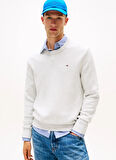 Tommy Jeans Bisiklet Yaka Düz Açık Gri Erkek Kazak DM0DM21787P09 TJM SLIM ESS SWEATER