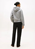Tommy Hilfiger Kapüşon Yaka Baskılı Gri Kadın Sweatshırt WW0WW46127P61