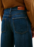 Tommy Hilfiger Yüksek Bel Geniş Paça Standart Koyu Mavi Kadın Denim Pantolon WW0WW467711BK