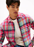 Tommy Jeans Oversized Pembe Çizgili Erkek Gömlek DM0DM22020XI5 TJM UTILITY FLANNEL O