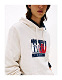 TOMMY HILFIGER Erkek Marka Logolu Kapüşonlu Şık Görünüşlü BBeyazZ Sweatshirt DM0DM22092 YBH