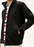 Tommy Hilfiger Dik Yaka Siyah Erkek Sweatshırt MW0MW40481BDS_GLOBAL STRIPE ZIP THR