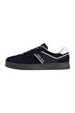 Kadın The Greenwich Kontrast Detaylı Süet Kort Sneaker - Siyah | 40