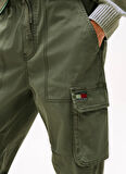 Tommy Jeans Normal Paça Haki Erkek Kargo Pantolon DM0DM22000MRH TJM OTIS H-BONE CARGO