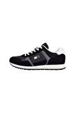 Erkek Kumaş Kombinli Koşu Stili Sneaker - Siyah | 41