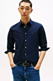 Erkek Slim Fit Flex Poplin Kent Collar Gömlek - Lacivert | M