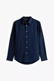 Erkek Slim Fit Flex Poplin Kent Collar Gömlek - Lacivert | M