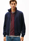 Tommy Hilfiger Dik Yaka Mavi Erkek Sweatshırt MW0MW40481DW5_GLOBAL STRIPE ZIP THR