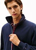 Tommy Hilfiger Dik Yaka Mavi Erkek Sweatshırt MW0MW40481DW5_GLOBAL STRIPE ZIP THR