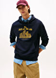 Tommy Hilfiger Kapüşon Yaka Mavi Erkek Sweatshırt MW0MW40066DW5_HERALD SKYLINE HOODY