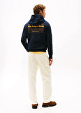 Tommy Hilfiger Kapüşon Yaka Mavi Erkek Sweatshırt MW0MW40065DW5_HILFIGER HERALD GRAPH