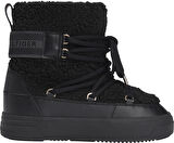 TOMMY HILFIGER Kadın Marka Logolu Şık Görünüşlü Kış Kullanımına Uygun Siyah Bot & Bootie FW0FW08788 BDS