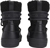 TOMMY HILFIGER Kadın Marka Logolu Şık Görünüşlü Kış Kullanımına Uygun Siyah Bot & Bootie FW0FW08788 BDS