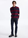 Tommy Hilfiger Bisiklet Yaka Normal Mavi Erkek Kazak MW0MW40855DW5_DC KNITTED RUGBY