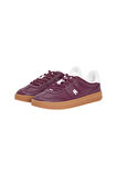 Kadın Kontrast Topuklu Monogram Logolu Sneaker - Bordo | 38