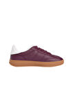 Kadın Kontrast Topuklu Monogram Logolu Sneaker - Bordo | 38