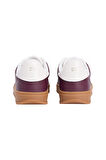 Kadın Kontrast Topuklu Monogram Logolu Sneaker - Bordo | 38