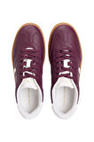 Kadın Kontrast Topuklu Monogram Logolu Sneaker - Bordo | 38