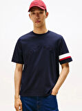 Tommy Hilfiger İkonik Renk Bloklu Eklemeli Erkek Mavi T-shirt MW0MW40018DW5