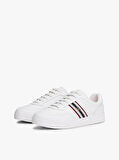 Tommy Hilfiger TH Dokuma Şeritli Düz Taban Kadın Beyaz Sneaker FW0FW09001YBS