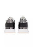 Kadın Metalik Detaylı Chic Fashion Runner Sneaker - Siyah | 37