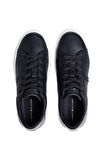 Kadın Metalik Detaylı Platform Tabanlı Kort Sneaker - Siyah | 37