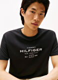 Tommy Hilfiger Bisiklet Yaka Siyah T-Shirt MW0MW40002BDS_HILFIGER STACK GRAPHI