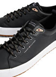 Tommy Hilfiger Geri Dönüştürülmüş Suni Deri - Geri Dönüştürülmüş Polyester Siyah Erkek Günlük Ayakkabı TH HI VULC CORE LOW CLEAT LTH