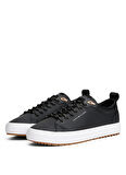 Tommy Hilfiger Geri Dönüştürülmüş Suni Deri - Geri Dönüştürülmüş Polyester Siyah Erkek Günlük Ayakkabı TH HI VULC CORE LOW CLEAT LTH